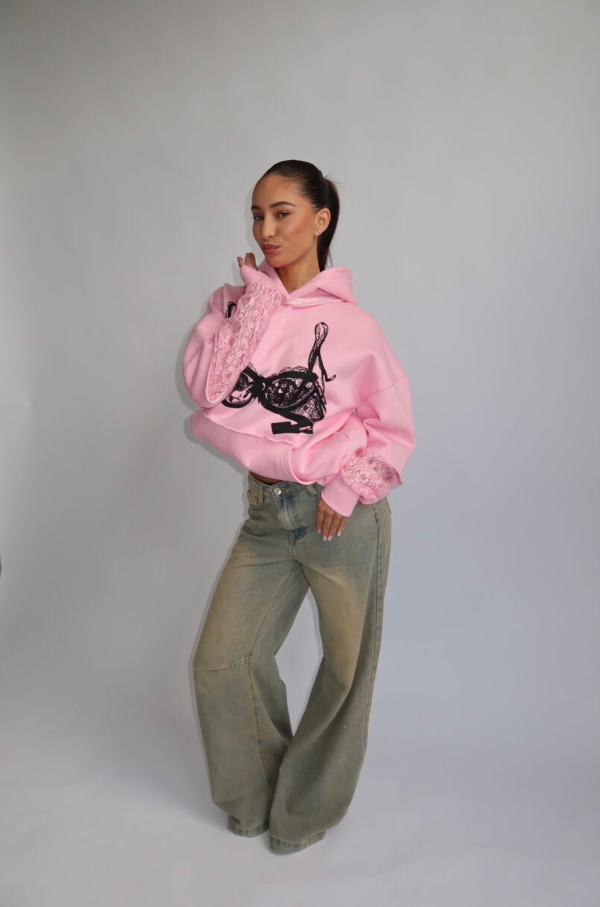 Priority Spice Lace Hoodie - Pink