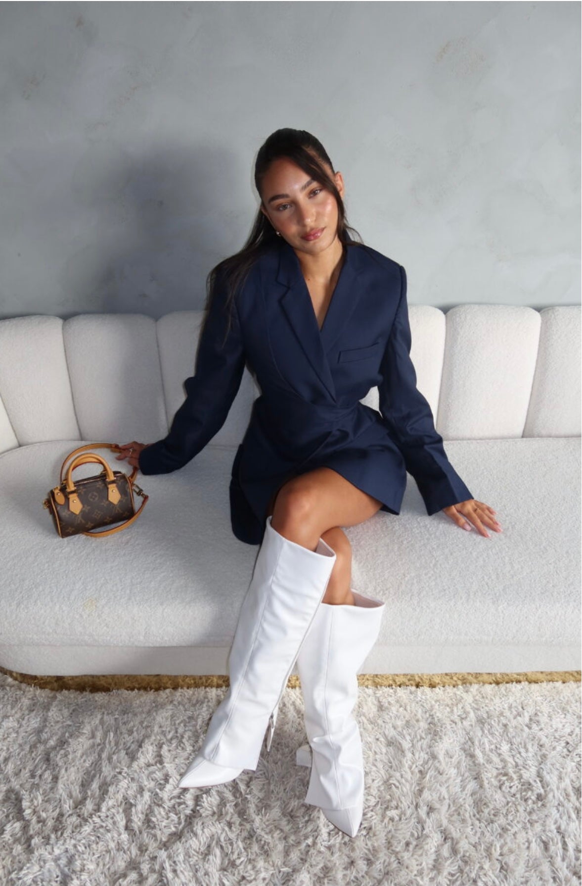 Priority Blazer With Rhinestone - Navy