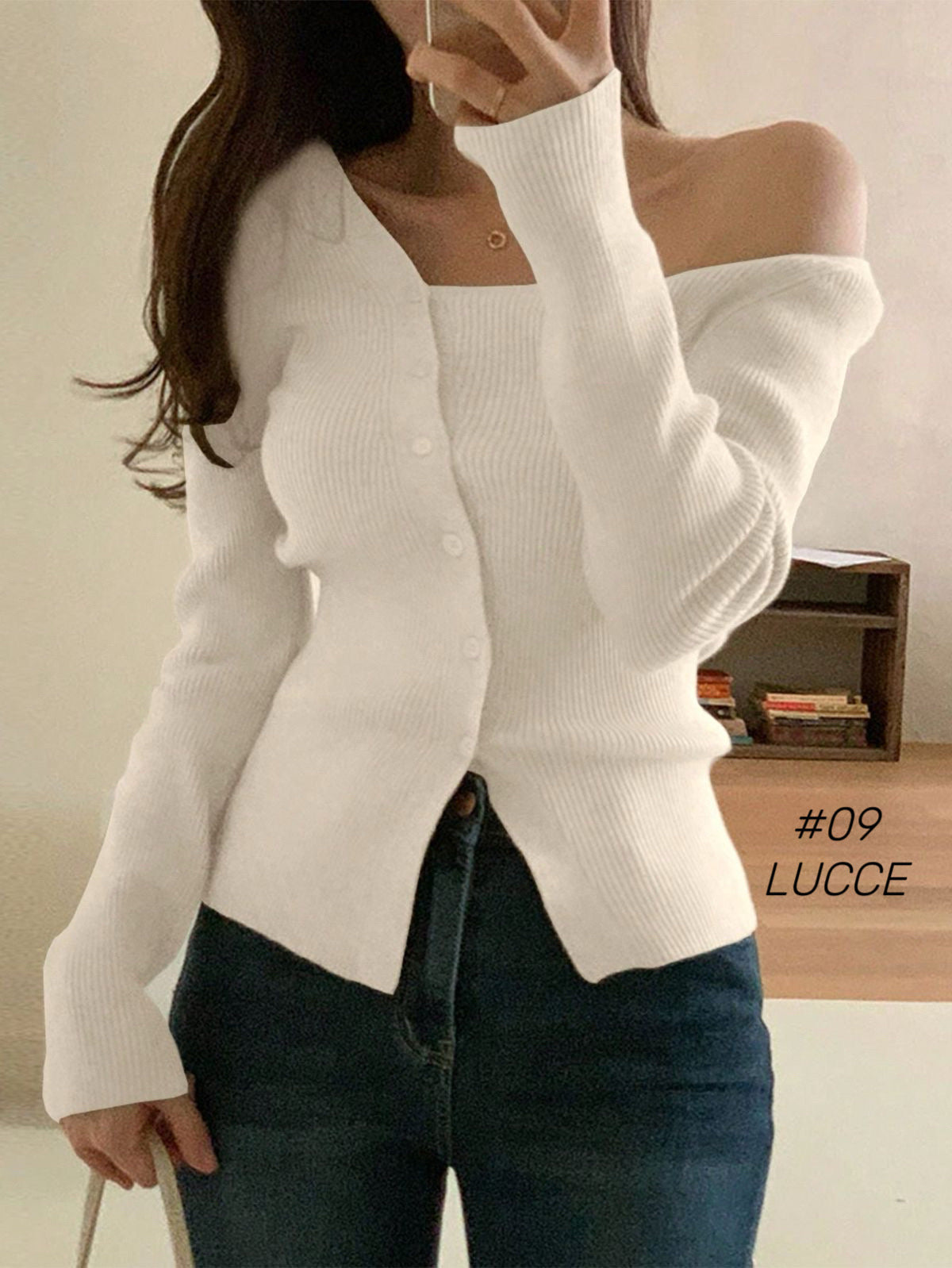 Joyce One Shoulder Longsleeve - White