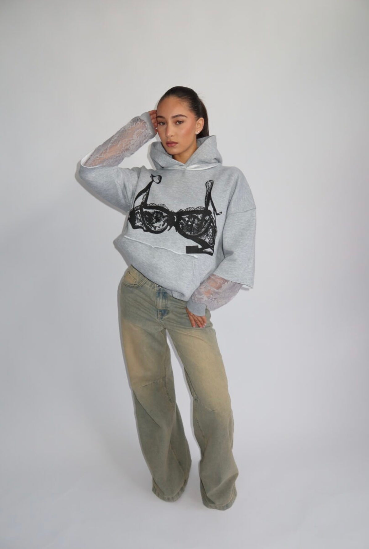 Priority Spice Lace Hoodie - Melange Gray