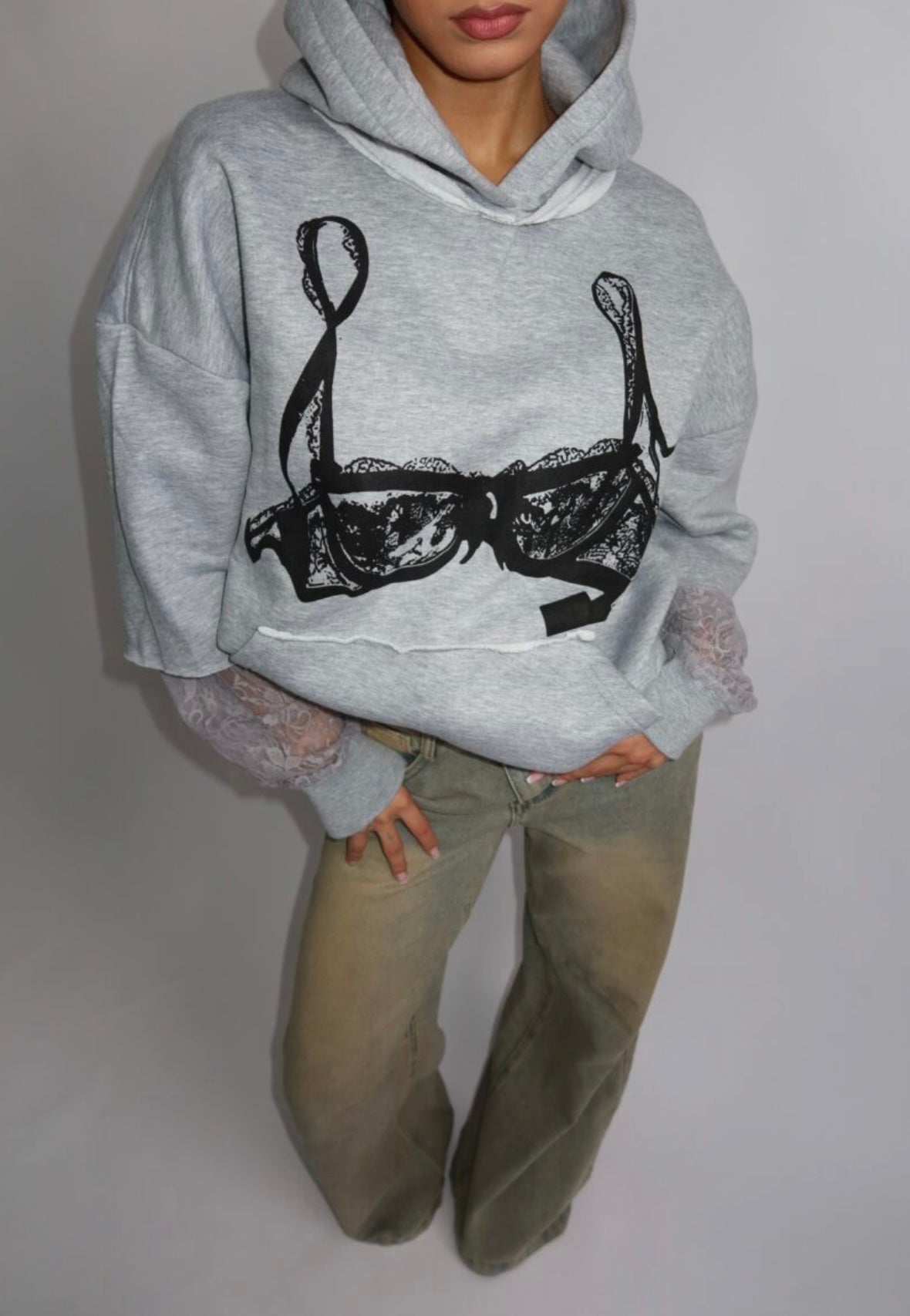 Priority Spice Lace Hoodie - Melange Gray
