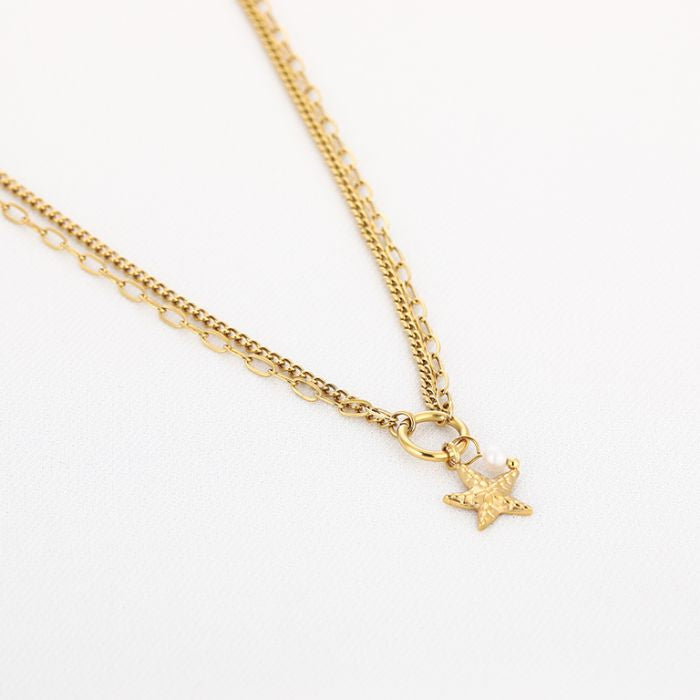 Double Star Ketting | Goud