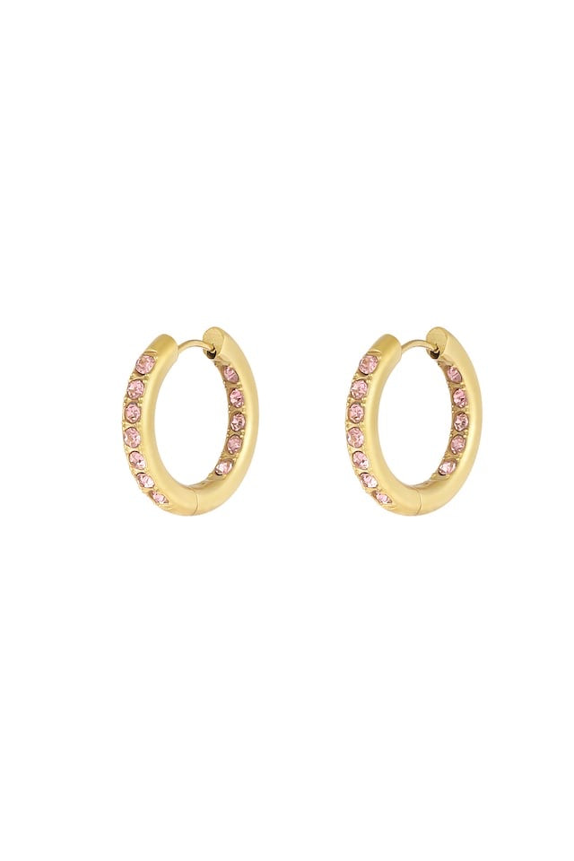 Oorbellen Mia - Roze & goud