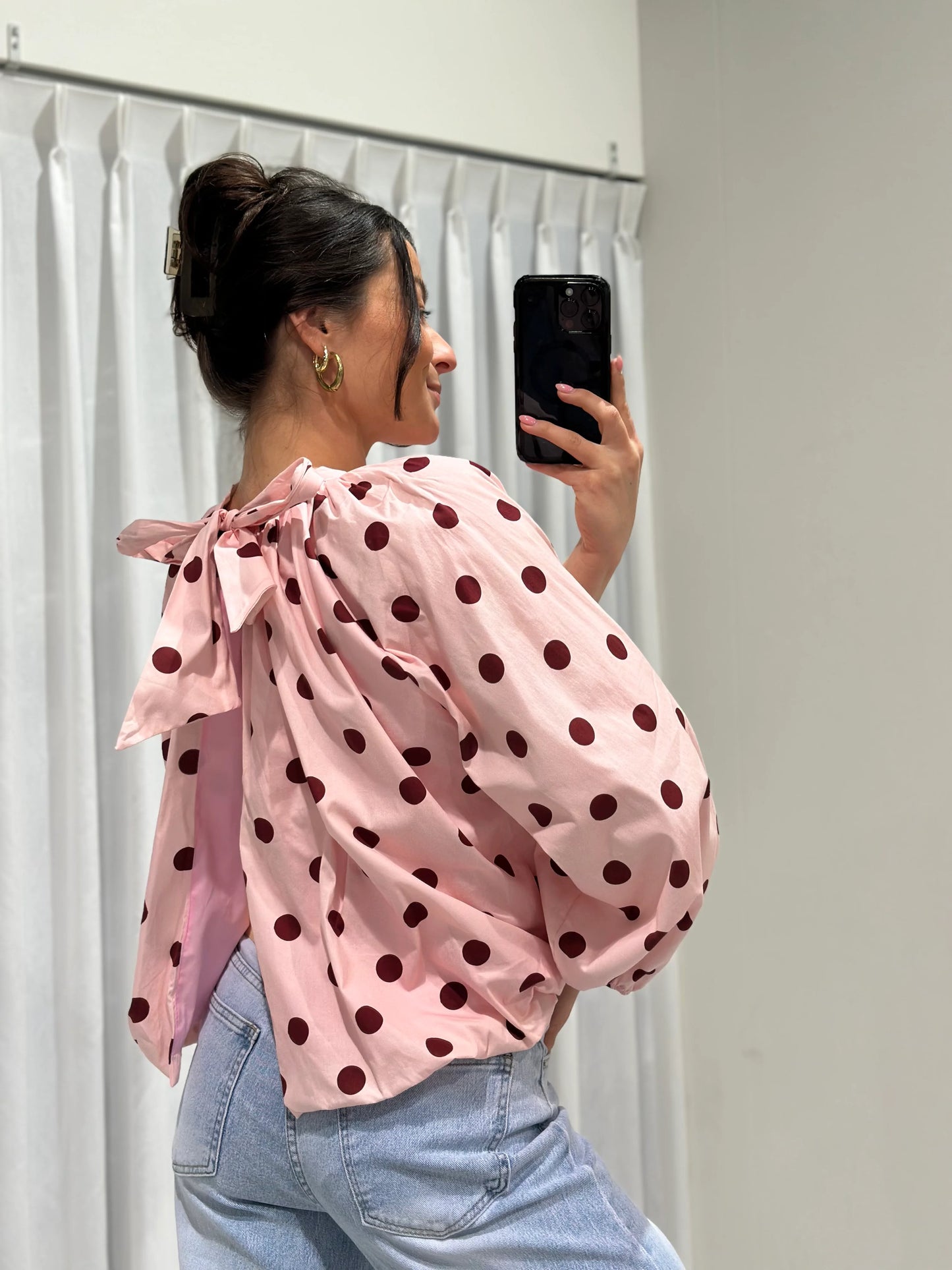 Livia Polka top | Roze