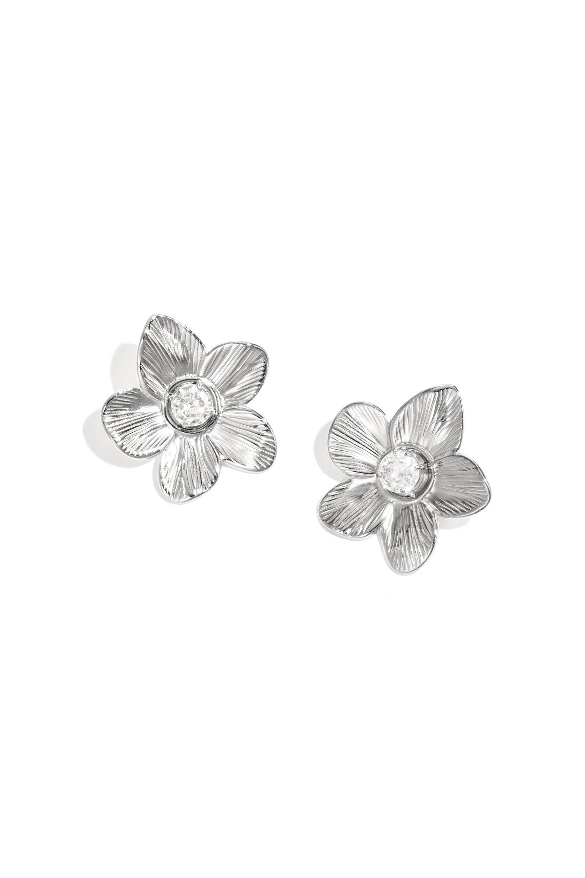 Oorbellen bloem | Zilver