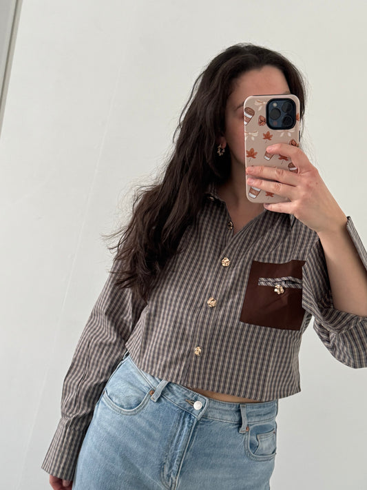 Crop Blouse Fenna | Brown