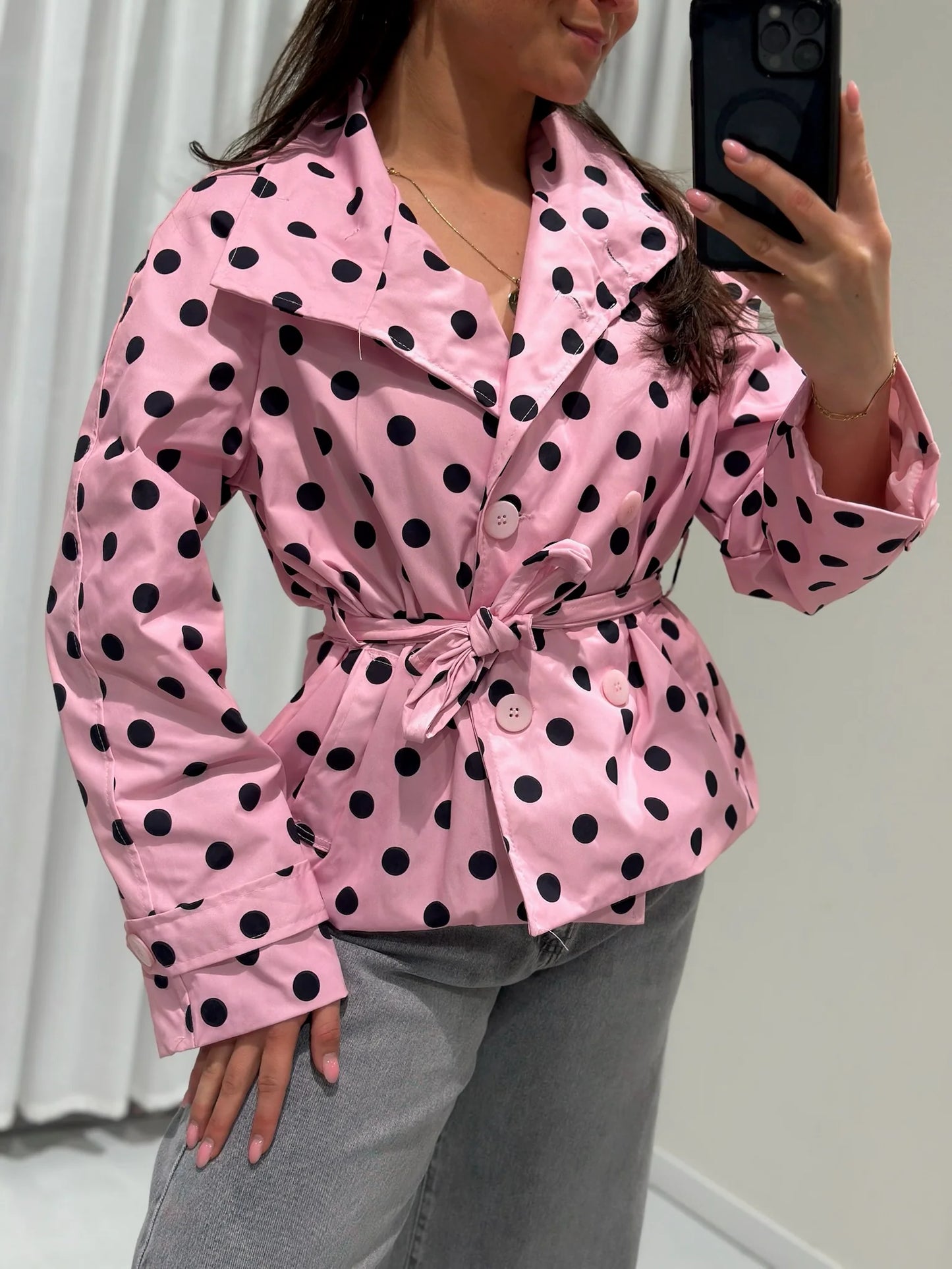 Polka dot jacket | Pink
