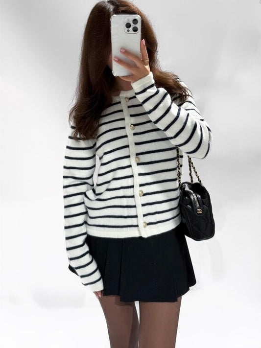 Serena Cardigan Stripe - Navy