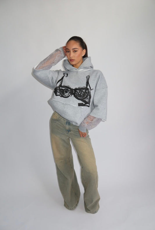 Priority Spice Lace Hoodie - Melange Gray