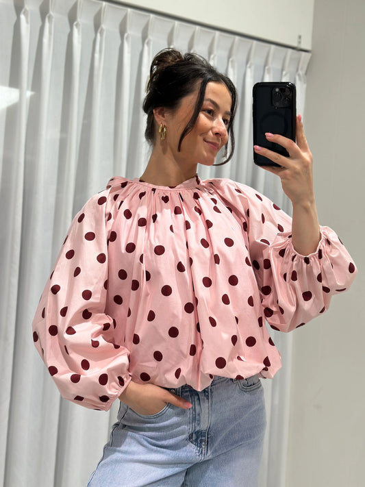 Livia Polka top | Roze