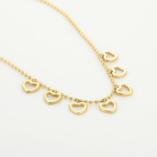 Ketting Hartjes - Goud