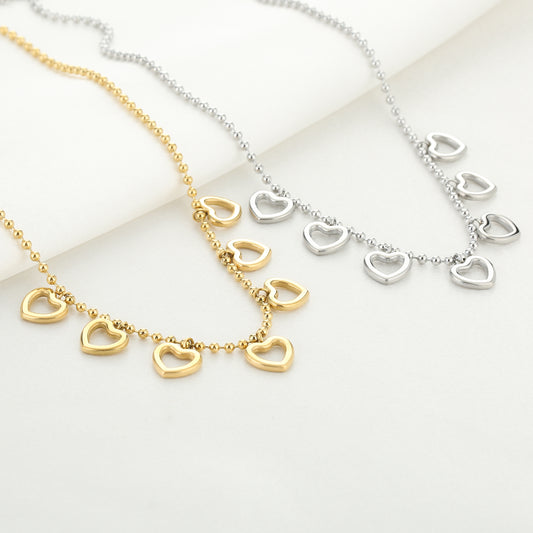 Ketting Hartjes - Zilver