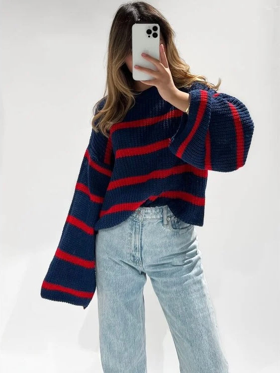 Sweater Mila - Navy/Red