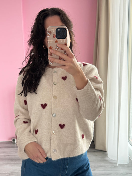 Vest Hartjes - Beige