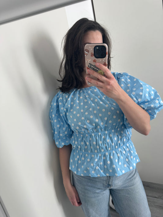 Limited dots top | blue