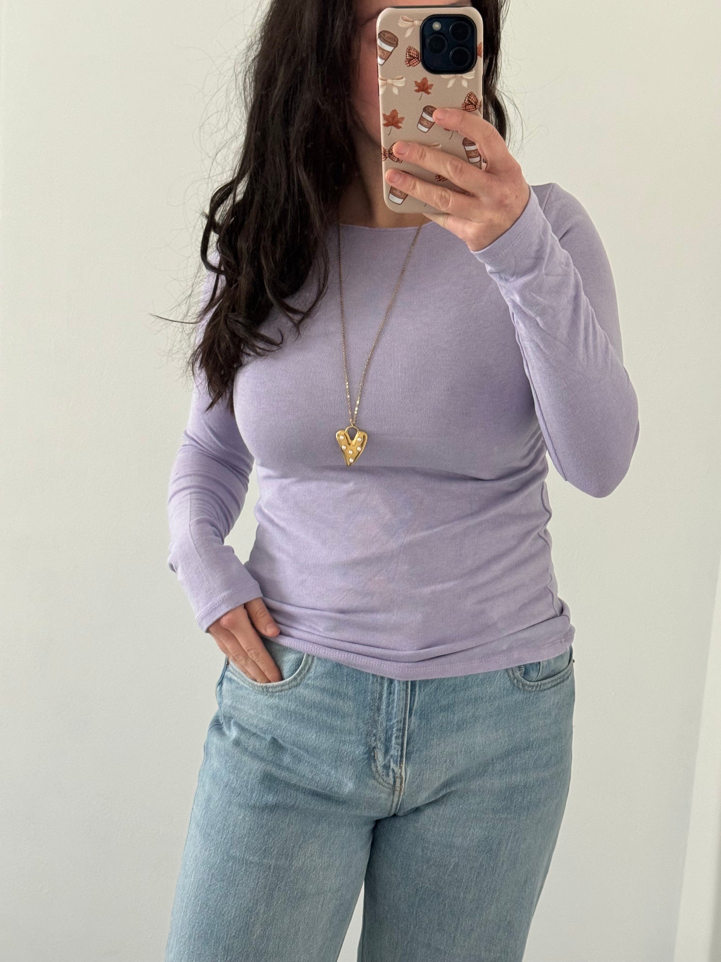 Soft Basic Top | Licht paars