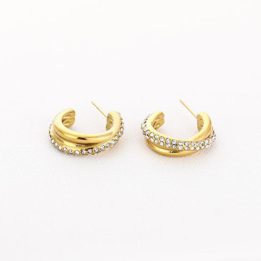 Oorbellen Met Steentjes | Goud