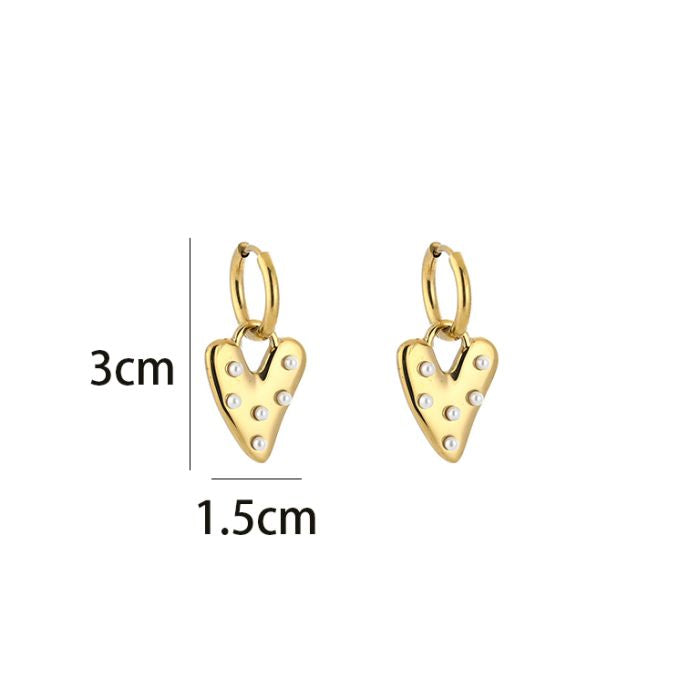 Pearl Heart Oorbellen | Goud
