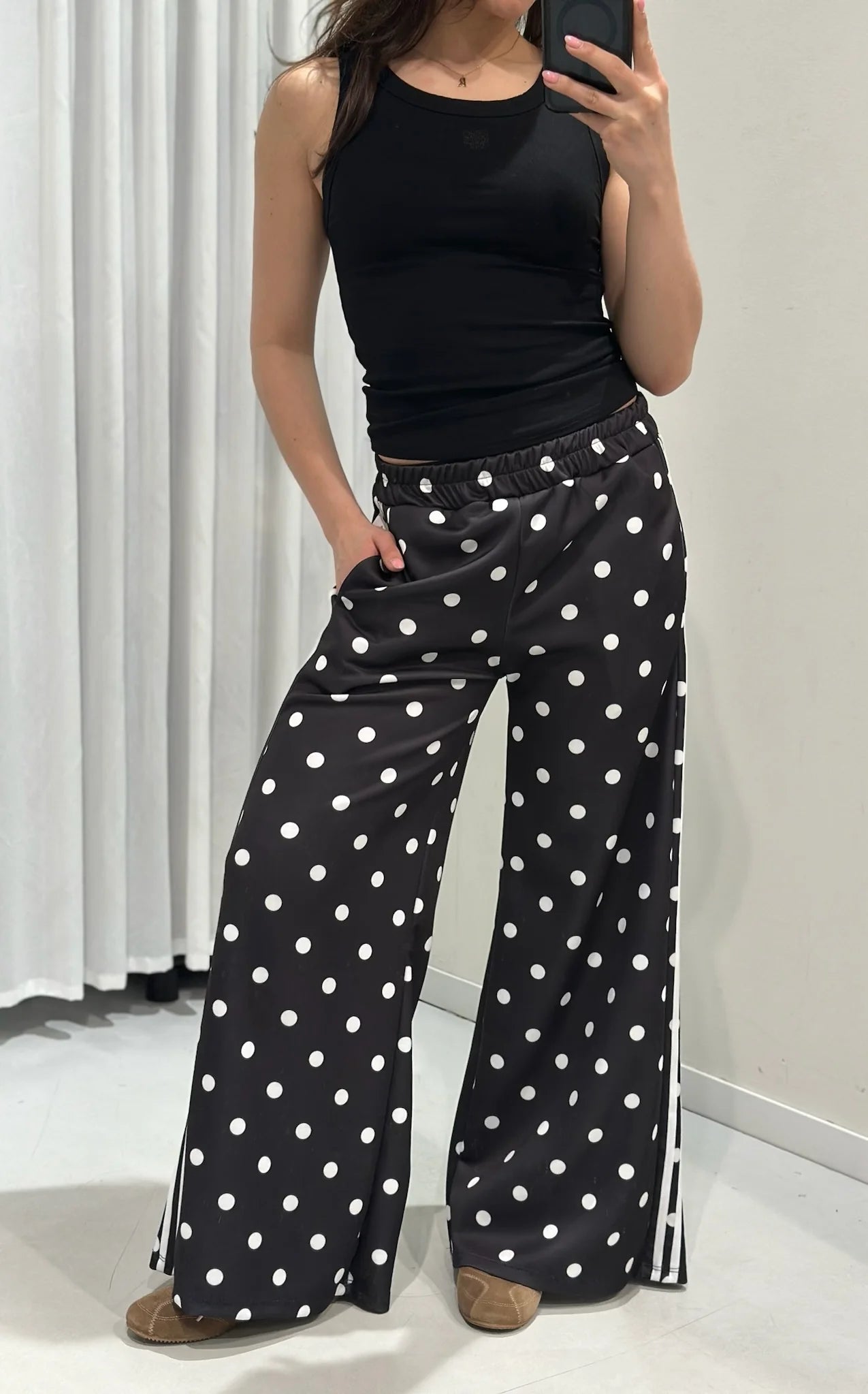 Polka dots pants | Black