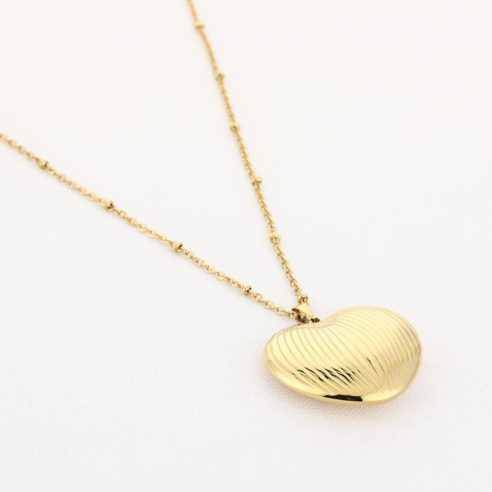 Heart Stripes Ketting | Goud