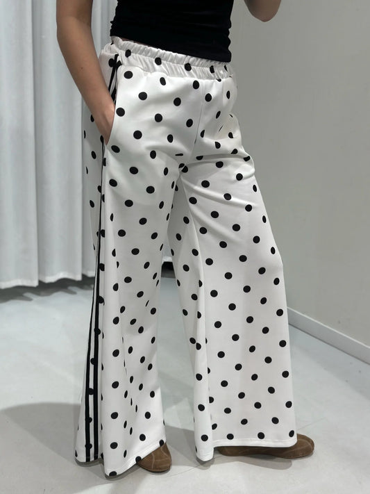 Polka dots pants | White