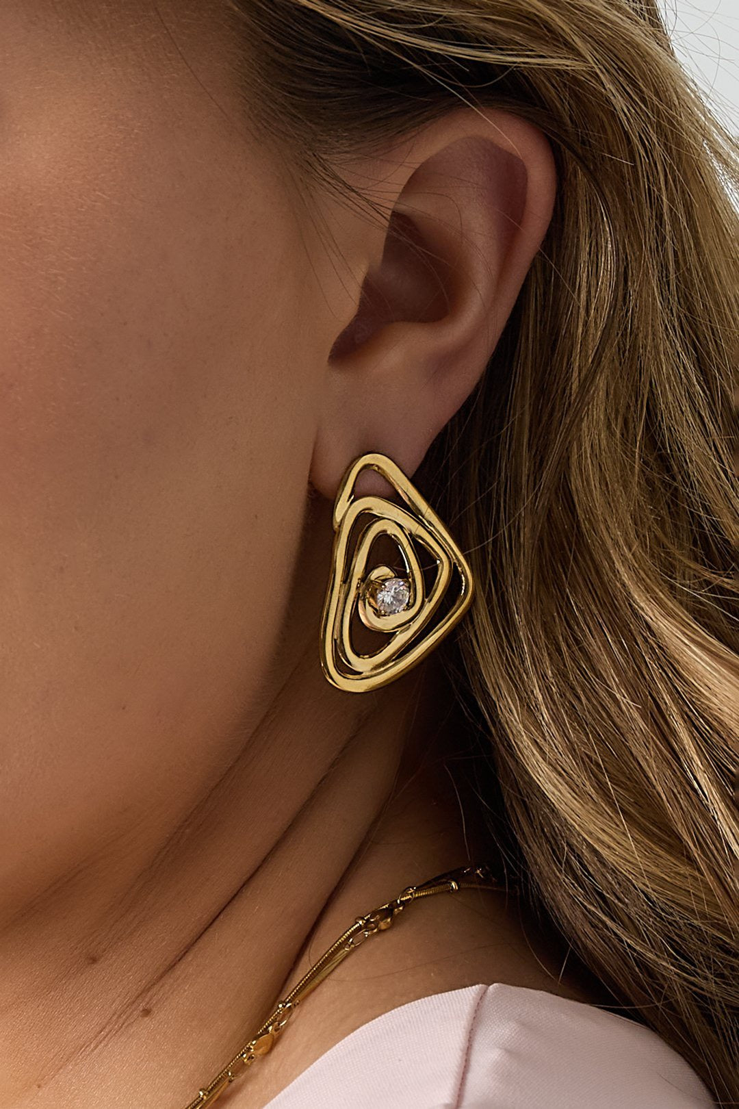 Oorbellen Hypnose met steentje | Goud