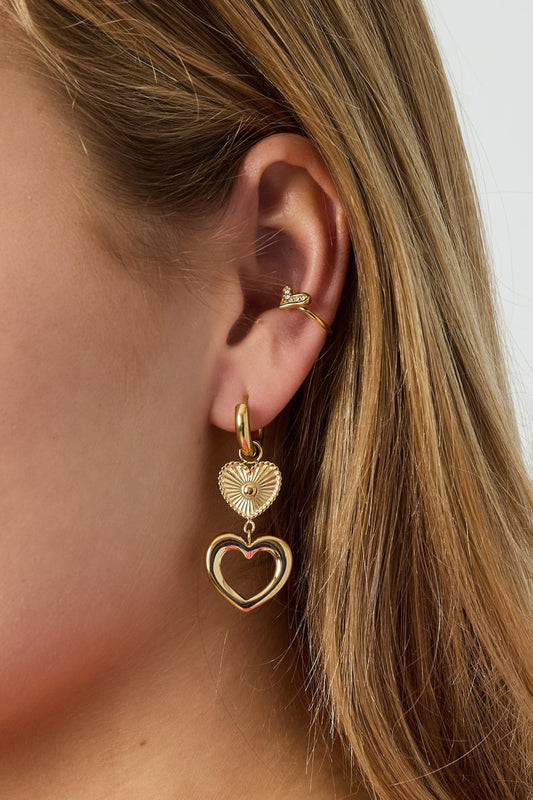 Ear cuff hartje | Goud