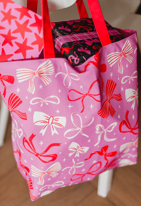 Canvas Tas Bows Red/Pink