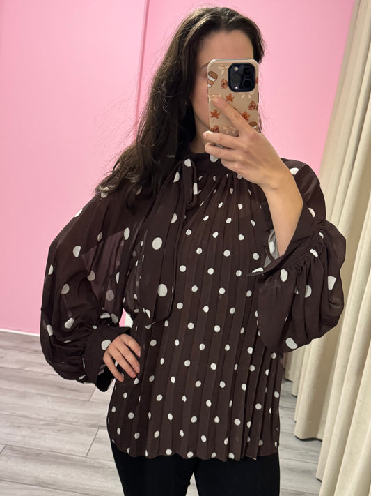 Blouse Dots - Brown