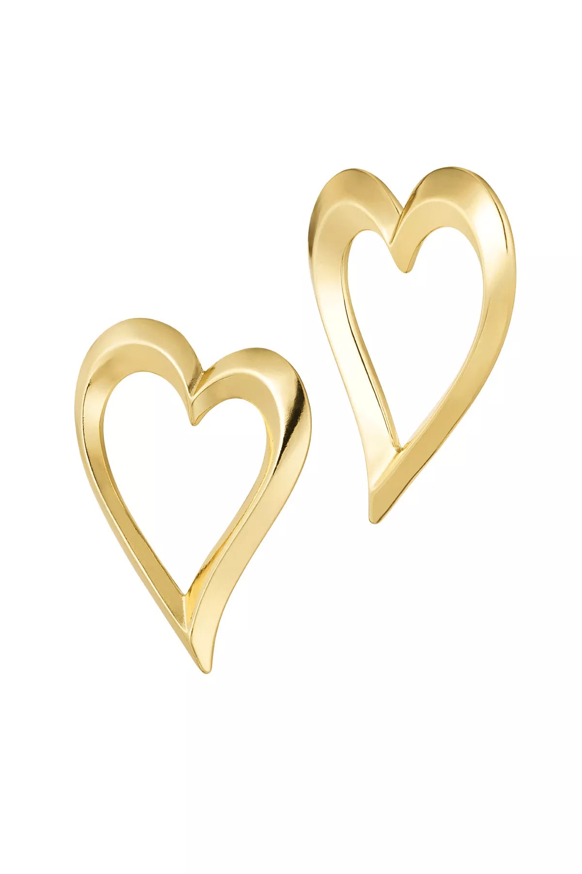 Oorbellen Curved Hearts - Goud